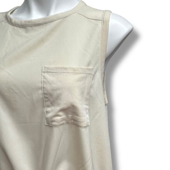 Old Navy Stretchtech Top Quick Dry Tan Pocket Cinch Toggle Comfort Minimalist L - Picture 4 of 8